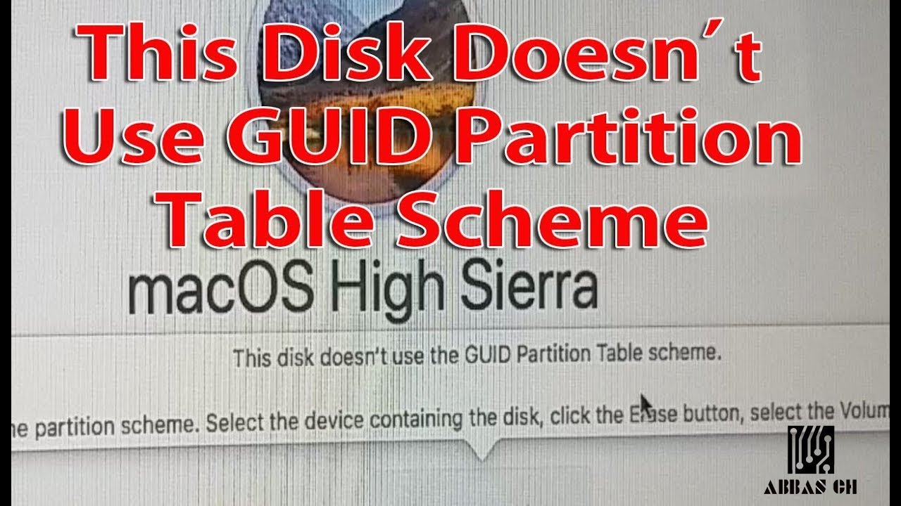 gguid partition on mac for sierra